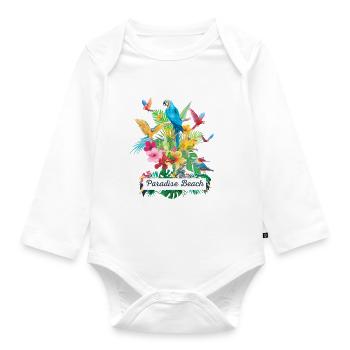 Paradise Beach - Organic Longsleeve Baby Bodysuit - white - Front