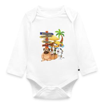where are you going - Organic Longsleeve Baby Bodysuit - white - Front