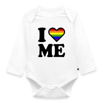 I love me - Baby Bio-Langarm-Body - Weiß - Vorne