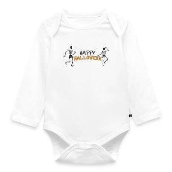 Halloween Grusel Event Süßes oder Saures für Kinde - Baby Bio-Langarm-Body - Weiß - Vorne