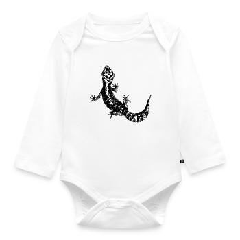 Leopardgecko / Gecko - Organic Longsleeve Baby Bodysuit - white - Front