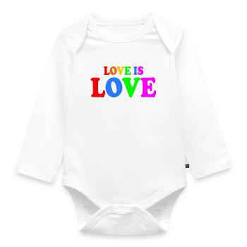 Love is love - Baby Bio-Langarm-Body - Weiß - Vorne