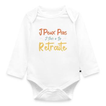 J'peux Pas J'Suis à la Retraite - Body Bébé bio manches longues - blanc - Devant
