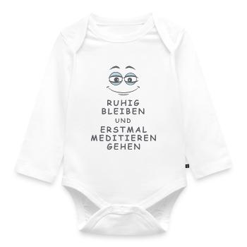 Meditieren gehen - Baby Bio-Langarm-Body - Weiß - Vorne