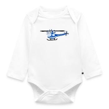 Hubschrauber Polizei Kinder - Baby Bio-Langarm-Body - Weiß - Vorne