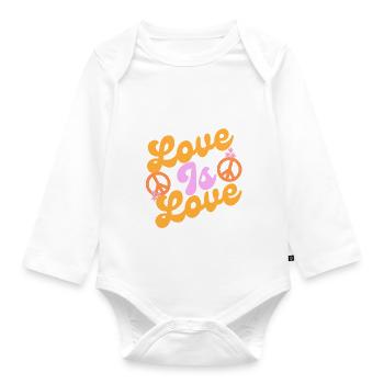 Love is Love - Organic Longsleeve Baby Bodysuit - white - Front