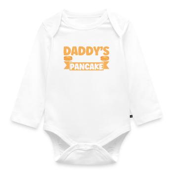 Fluffiger Flachkuchen Pfannkuchen Frühstückspfannk - Baby Bio-Langarm-Body - Weiß - Vorne