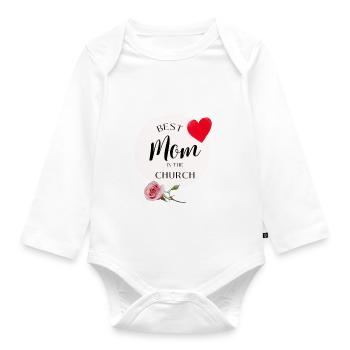 Meilleure maman du Chruch - Body Bébé bio manches longues - blanc - Devant