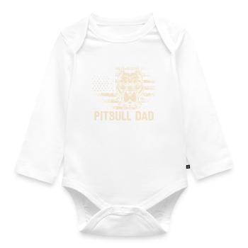 Papa Pitbull - Body Bébé bio manches longues - blanc - Devant