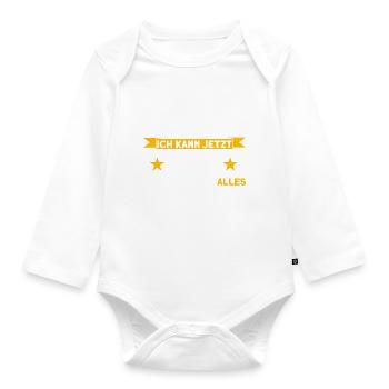 Jugendweihe 2023 Ich Kann Jetzt Alles Ich Weiß Jet - Baby Bio-Langarm-Body - Weiß - Vorne