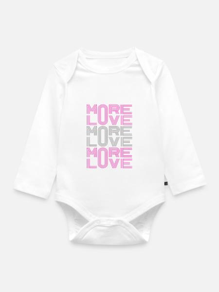 More Love - Baby Bio-Langarm-Body - Weiß