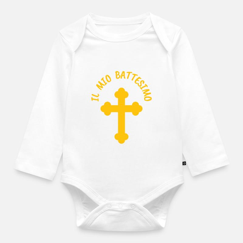 Il mio Battesimo - Baby Bio-Langarm-Body - Weiß