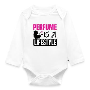 Parfüm Fragrance Perfüm Perfume Parfum Duft - Baby Bio-Langarm-Body - Weiß - Vorne