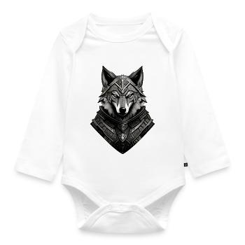 Wolf 5 By Pr3vise - Organic Longsleeve Baby Bodysuit - white - Front