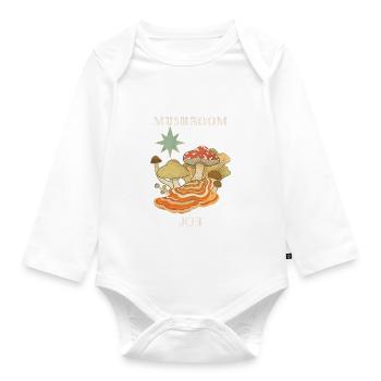 Mushroom job - Organic Longsleeve Baby Bodysuit - white - Front