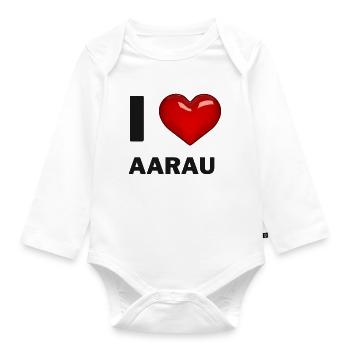 I Love Aarau - Organic Longsleeve Baby Bodysuit - white - Front