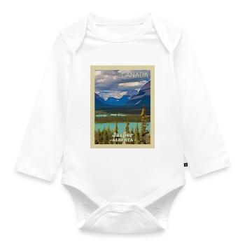 Jasper National Park - Organic Longsleeve Baby Bodysuit - white - Front