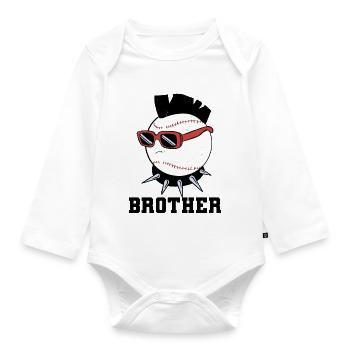 Baseball Baseballspieler Vintage Sprüche Baseballs - Baby Bio-Langarm-Body - Weiß - Vorne