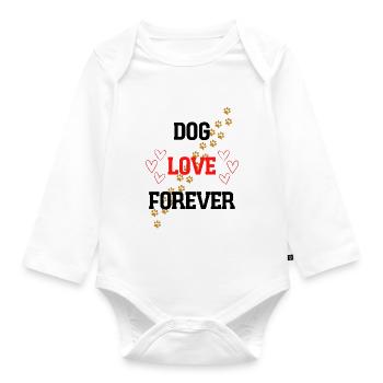 L’AMOUR DU CHIEN POUR TOUJOURS - Body Bébé bio manches longues - blanc - Devant