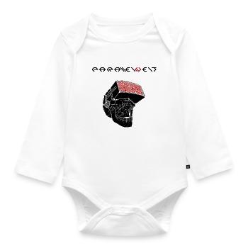 Parallel World Skull Black - Organic Longsleeve Baby Bodysuit - white - Front