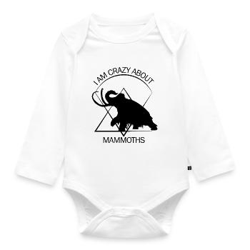Funny Mammoth Stone Age Ice Age Design Prehistoric - Organic Longsleeve Baby Bodysuit - white - Front