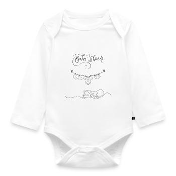 Baby shower simple - Baby Bio-Langarm-Body - Weiß - Vorne