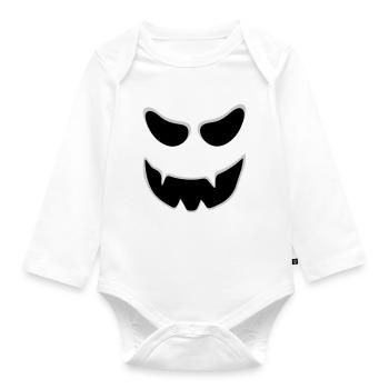 Ghost Face Vampire Grimace Halloween - Organic Longsleeve Baby Bodysuit - white - Front