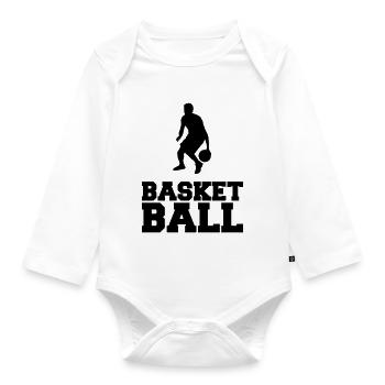 basketball - Organic Longsleeve Baby Bodysuit - white - Front