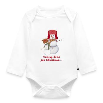 Coming home for Christmas - Baby Bio-Langarm-Body - Weiß - Vorne