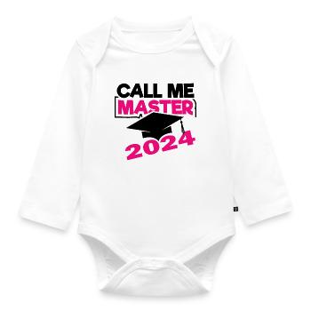 Master 2024 Masterabschluss Sponsion Absolvent - Baby Bio-Langarm-Body - Weiß - Vorne
