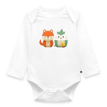 Abstract Baby Animal - Organic Longsleeve Baby Bodysuit - white - Front