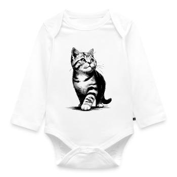 Adorable Kitten Pawsitively Charming Pet Lover - Organic Longsleeve Baby Bodysuit - white - Front