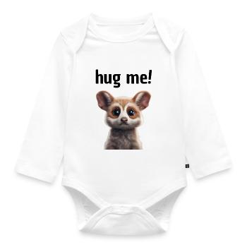 Cute Animal - Organic Longsleeve Baby Bodysuit - white - Front