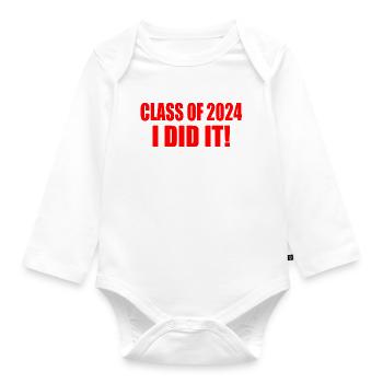 Class of 2024 - Organic Longsleeve Baby Bodysuit - white - Front