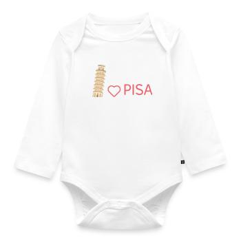 Pisa Passion : un style qui va conquérir votre cœur ! Cadeau - Body Bébé bio manches longues - blanc - Devant