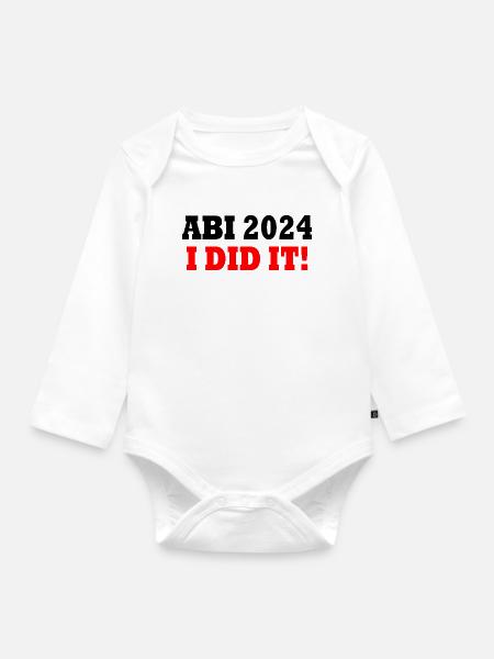 Abi 2024 - Baby Bio-Langarm-Body - Weiß