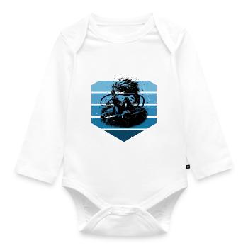 Diving Taucher Scuba Diver Scuba Tauchen - Organic Longsleeve Baby Bodysuit - white - Front