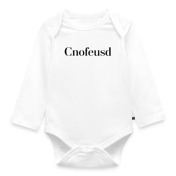 Confused black - Organic Longsleeve Baby Bodysuit - white - Front