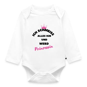 Ich schmeiss alles hin - Baby Bio-Langarm-Body - Weiß - Vorne