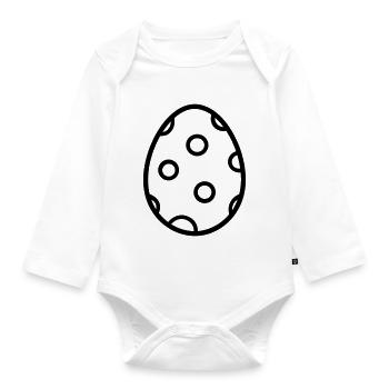 Easter Egg - Organic Longsleeve Baby Bodysuit - white - Front