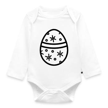 Easter Egg - Organic Longsleeve Baby Bodysuit - white - Front