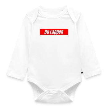 Du Lappen, beleidigung als Design - Baby Bio-Langarm-Body - Weiß - Vorne