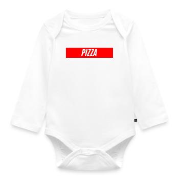 Pizza, your favorite food from Italy - Organic Longsleeve Baby Bodysuit - white - Front