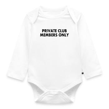 private club members only - Organic Longsleeve Baby Bodysuit - white - Front