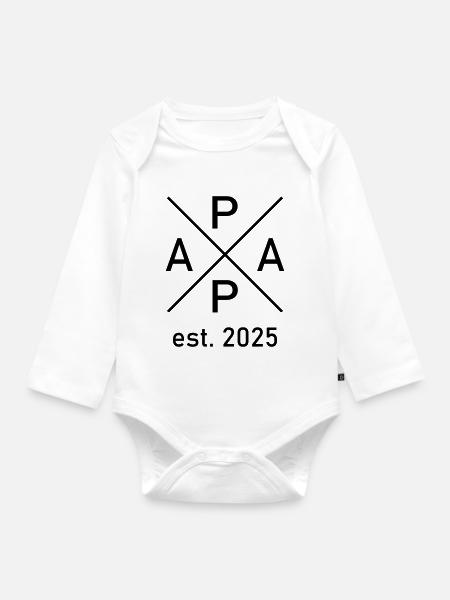 Papa 2025 - Baby Bio-Langarm-Body - Weiß
