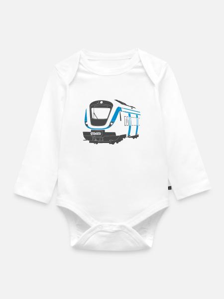 Pendeltåg X60 - Baby Bio-Langarm-Body - Weiß