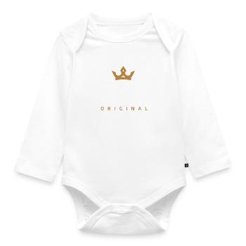 Wolf Original Familienlogo - Baby Bio-Langarm-Body - Weiß - Vorne
