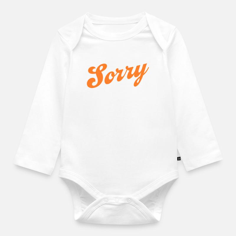 Désolé – Déclaration minimaliste - Body Bébé bio manches longues - blanc