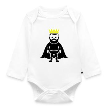 King - Organic Longsleeve Baby Bodysuit - white - Front
