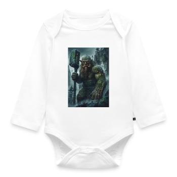 Mythologie géante Cadeau géant - Body Bébé bio manches longues - blanc - Devant